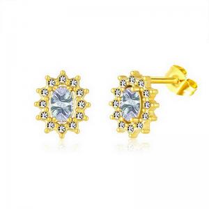 Stainless Steel Stone&Crystal Earring - KE111951-PA