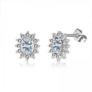 Stainless Steel Stone&Crystal Earring - KE111952-PA