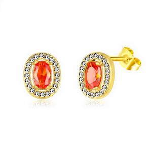 Stainless Steel Stone&Crystal Earring - KE111955-PA