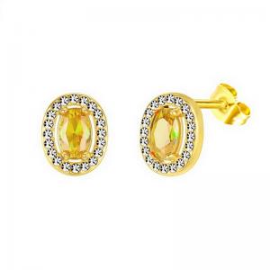 Stainless Steel Stone&Crystal Earring - KE111959-PA