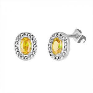 Stainless Steel Stone&Crystal Earring - KE111960-PA