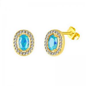 Stainless Steel Stone&Crystal Earring - KE111961-PA