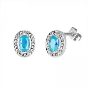 Stainless Steel Stone&Crystal Earring - KE111962-PA