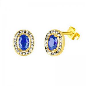 Stainless Steel Stone&Crystal Earring - KE111965-PA