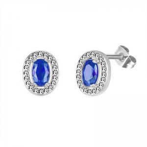 Stainless Steel Stone&Crystal Earring - KE111966-PA