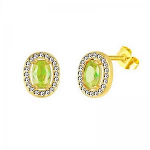 Stainless Steel Stone&Crystal Earring - KE111967-PA