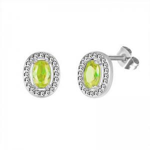 Stainless Steel Stone&Crystal Earring - KE111968-PA