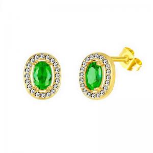 Stainless Steel Stone&Crystal Earring - KE111969-PA