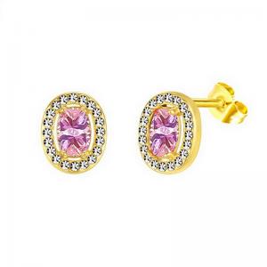 Stainless Steel Stone&Crystal Earring - KE111973-PA