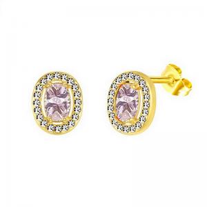 Stainless Steel Stone&Crystal Earring - KE111977-PA