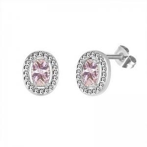 Stainless Steel Stone&Crystal Earring - KE111978-PA