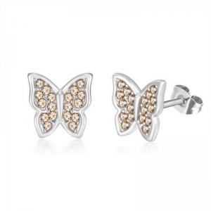 Stainless Steel Stone&Crystal Earring - KE111985-PA