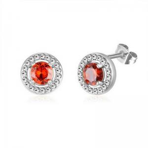 Stainless Steel Stone&Crystal Earring - KE112035-PA