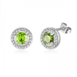 Stainless Steel Stone&Crystal Earring - KE112045-PA