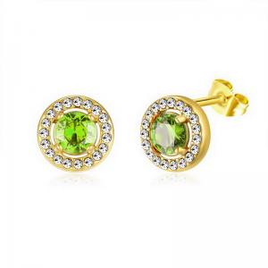 Stainless Steel Stone&Crystal Earring - KE112046-PA