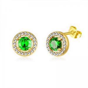 Stainless Steel Stone&Crystal Earring - KE112048-PA