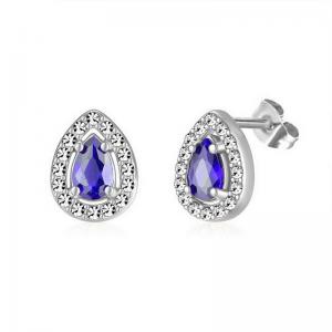 Stainless Steel Stone&Crystal Earring - KE112067-PA