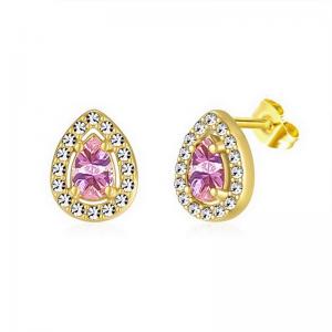 Stainless Steel Stone&Crystal Earring - KE112076-PA