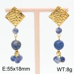 Fashion Geometric Earrings Jewelry Beads Long Earrings 18k Gold Plated Stainless Steel Earrings - KE112142-FA