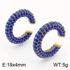 European and American trendsetters' innovative stainless steel studded diamond ear clip - KE112156-WGJD