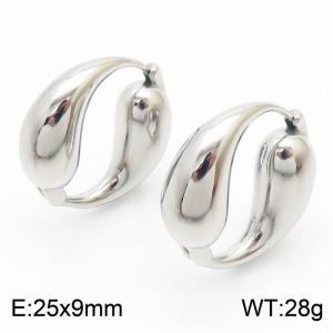 Fashionable stainless steel O-ring earrings - KE112169-WGJD