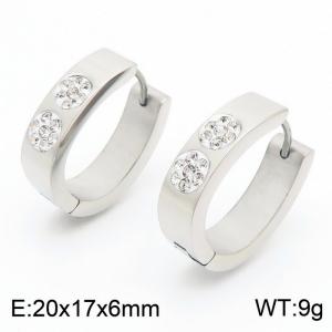 Light and luxurious diamond-encrusted c-shaped stainless steel earrings for ladies - KE112268-XY