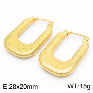 European and n style vacuum plating gold U-shaped stainless steel earrings for ladies - KE112277-YX