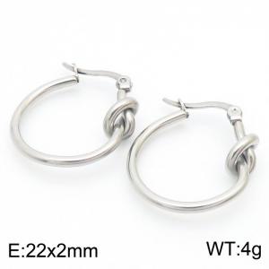 Small knotted stainless steel earrings for ladies - KE112278-YX