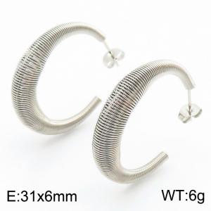 Niche c-spring stainless steel lady earrings - KE112280-YX