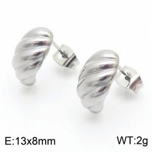 INS croissant bag stainless steel lady earrings - KE112286-YX