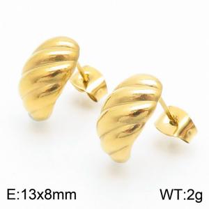 INS vacuum-plated croissant stainless steel lady earrings - KE112287-YX
