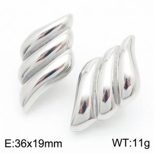 Women's Unique Earrings Jewelry Fashion 18K Gold Plated Stainless Steel Hypoallergenic Stud Earrings 2023 - KE112401-WGJD