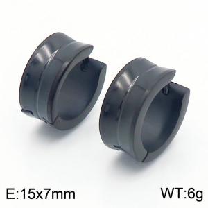 Electroplated black stainless steel men's earrings - KE112482-XY