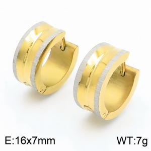 Gold frosted earrings, stainless steel personalized earrings - KE112483-XY