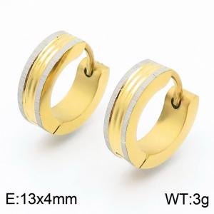 Matte Ear Buckle Stainless Steel Personalized Earrings - KE112484-XY