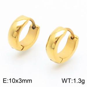 Electroplated gold stainless steel male and female earrings - KE112487-XY