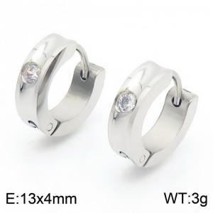 Minimalist stainless steel diamond studded earrings for men and women - KE112490-XY