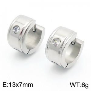 Personalized diamond inlaid titanium steel earrings - KE112495-XY
