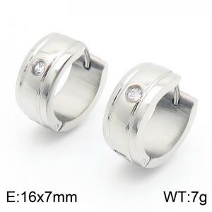 Fashionable stainless steel diamond studded earrings - KE112499-XY