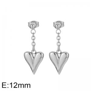 Stainless steel pointed heart earrings - KE112571-Z