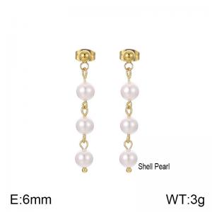 Long Shell Bead Earrings - KE112573-Z