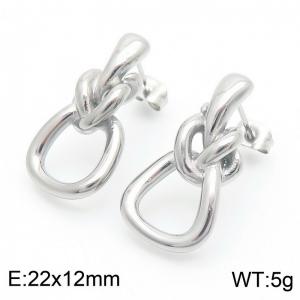 Women Stainless Steel Knot Earrings - KE112575-MZOZ