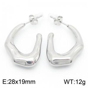 Women Stainless Steel Strange Shape Hook Earrings - KE112586-MZOZ