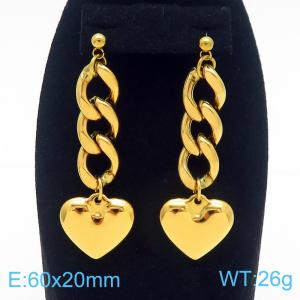 Stainless steel chain heart-shaped earrings - KE112595-Z