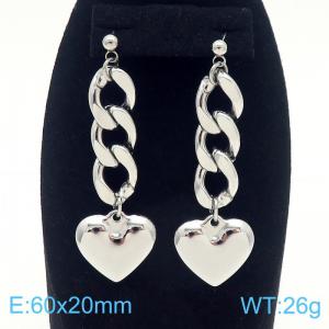 Stainless steel chain heart-shaped earrings - KE112596-Z