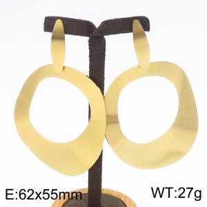 European and American Fashion Stainless Steel Circle Earrings for Women - KE112629-BI