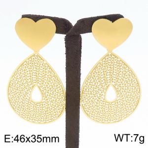 European and American Fashion Stainless Steel Circle Earrings for Women - KE112632-BI
