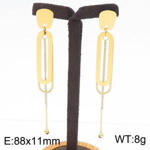 European and American Fashion Stainless Steel Earrings for Women - KE112636-BI