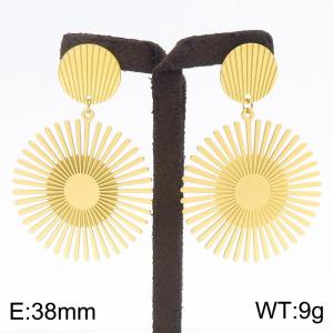 European and American Fashion Stainless Steel Sun Earrings for Women - KE112641-BI