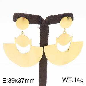 European and American Fashion Stainless Steel Earrings for Women - KE112645-BI